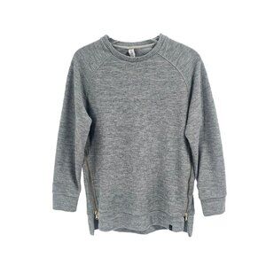 Varley Thermal Henley Gray Long Sleeve Sweater Top Zippers Sz Small